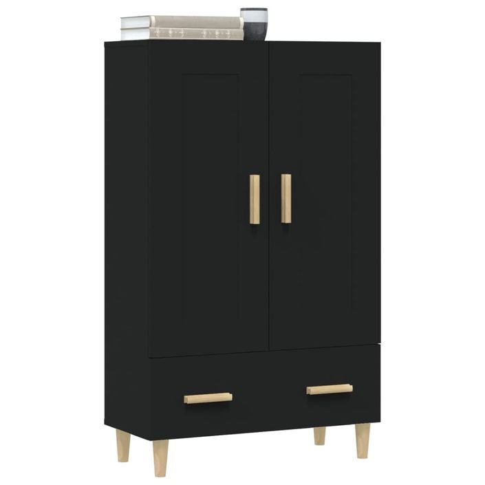 Buffet haut Noir 70x31x115 cm Bois d'ingénierie - Photo n°5