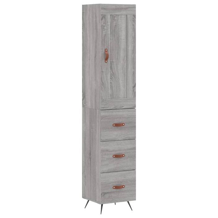 Buffet haut Sonoma gris 34,5x34x180 cm Bois d'ingénierie - Photo n°1