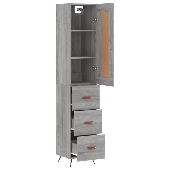 Buffet haut Sonoma gris 34,5x34x180 cm Bois d'ingénierie - Photo n°4