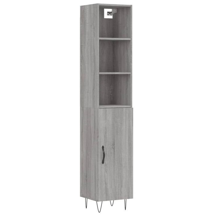 Buffet haut Sonoma gris 34,5x34x180 cm Bois d'ingénierie - Photo n°1