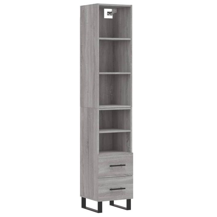 Buffet haut Sonoma gris 34,5x34x180 cm Bois d'ingénierie - Photo n°1