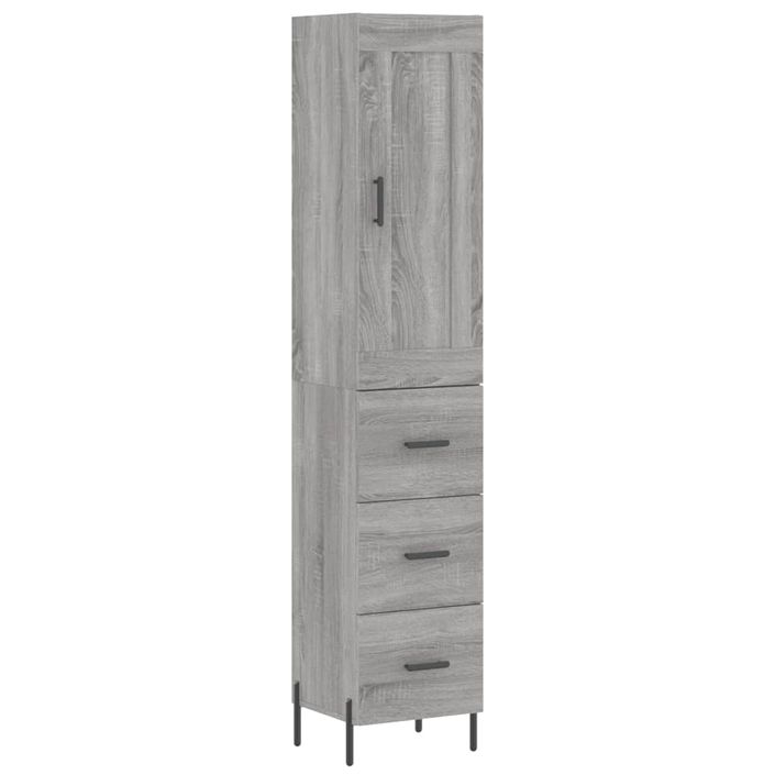 Buffet haut Sonoma gris 34,5x34x180 cm Bois d'ingénierie - Photo n°1