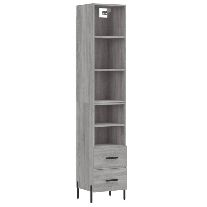 Buffet haut Sonoma gris 34,5x34x180 cm Bois d'ingénierie - Photo n°1