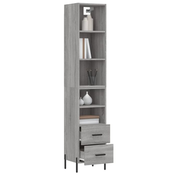 Buffet haut Sonoma gris 34,5x34x180 cm Bois d'ingénierie - Photo n°3