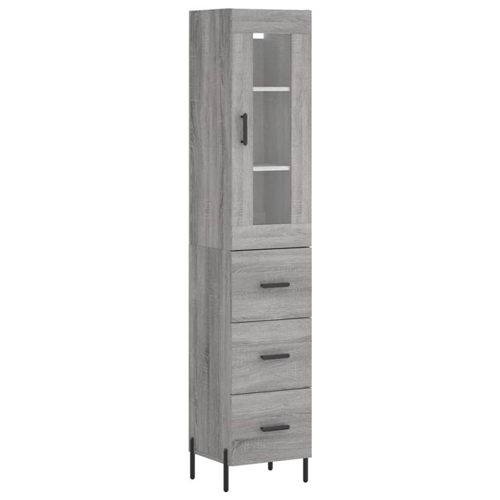 Buffet haut Sonoma gris 34,5x34x180 cm Bois d'ingénierie - Photo n°1