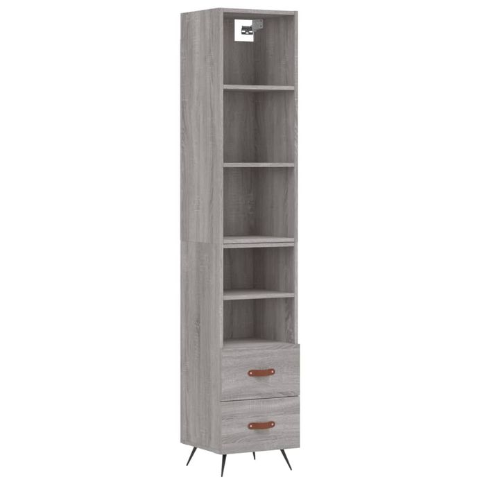 Buffet haut Sonoma gris 34,5x34x180 cm Bois d'ingénierie - Photo n°1