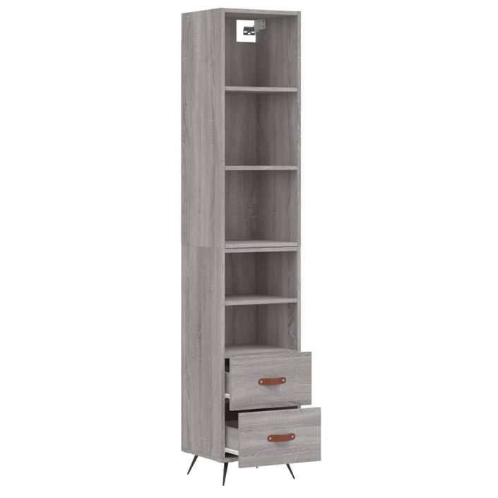 Buffet haut Sonoma gris 34,5x34x180 cm Bois d'ingénierie - Photo n°4