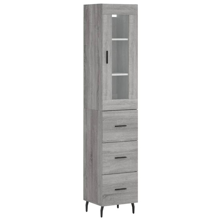 Buffet haut Sonoma gris 34,5x34x180 cm Bois d'ingénierie - Photo n°1