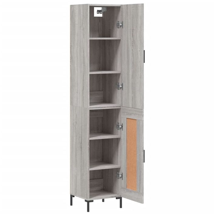 Buffet haut Sonoma gris 34,5x34x180 cm Bois d'ingénierie - Photo n°4