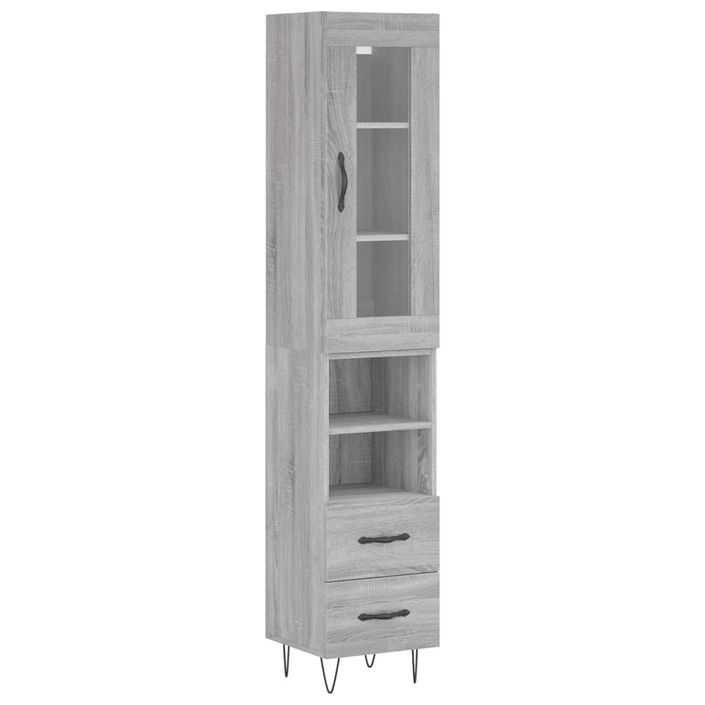 Buffet haut Sonoma gris 34,5x34x180 cm Bois d'ingénierie - Photo n°1