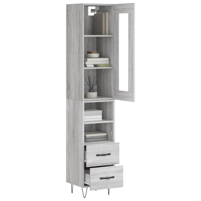 Buffet haut Sonoma gris 34,5x34x180 cm Bois d'ingénierie - Photo n°3