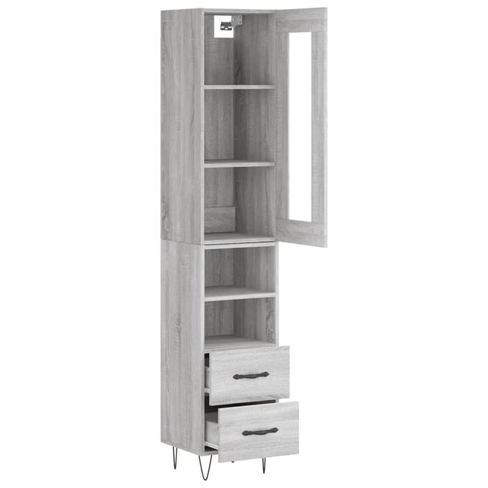 Buffet haut Sonoma gris 34,5x34x180 cm Bois d'ingénierie - Photo n°4