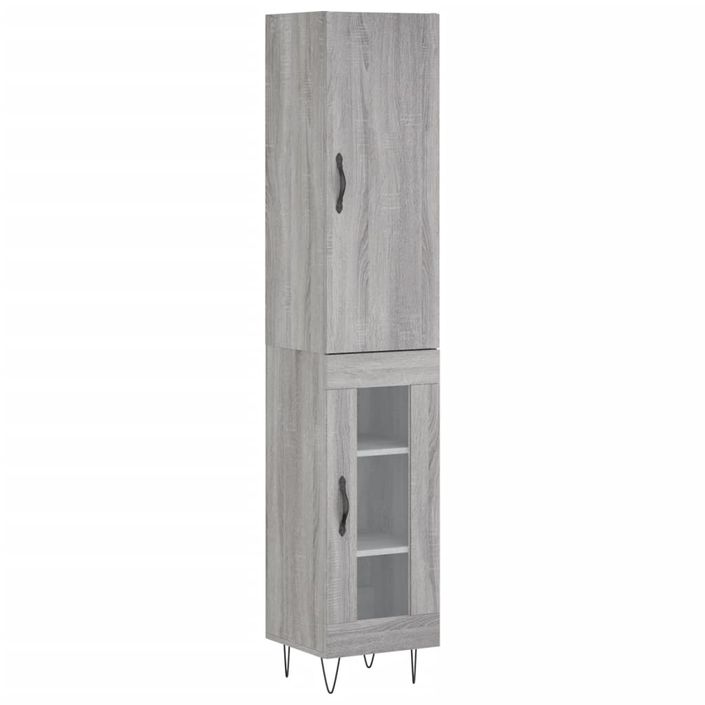 Buffet haut Sonoma gris 34,5x34x180 cm Bois d'ingénierie - Photo n°1