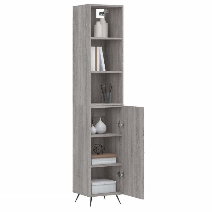 Buffet haut Sonoma gris 34,5x34x180 cm Bois d'ingénierie - Photo n°2