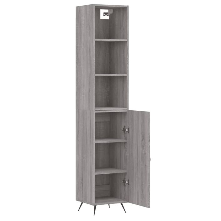 Buffet haut Sonoma gris 34,5x34x180 cm Bois d'ingénierie - Photo n°3