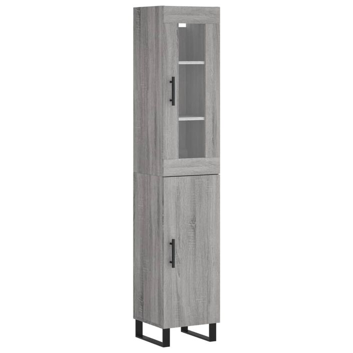 Buffet haut Sonoma gris 34,5x34x180 cm Bois d'ingénierie - Photo n°1