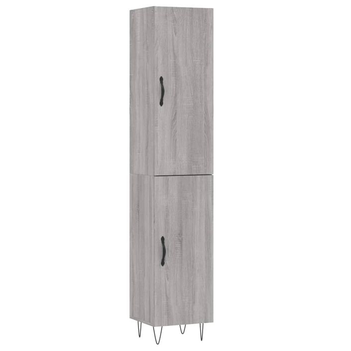 Buffet haut Sonoma gris 34,5x34x180 cm Bois d'ingénierie - Photo n°1