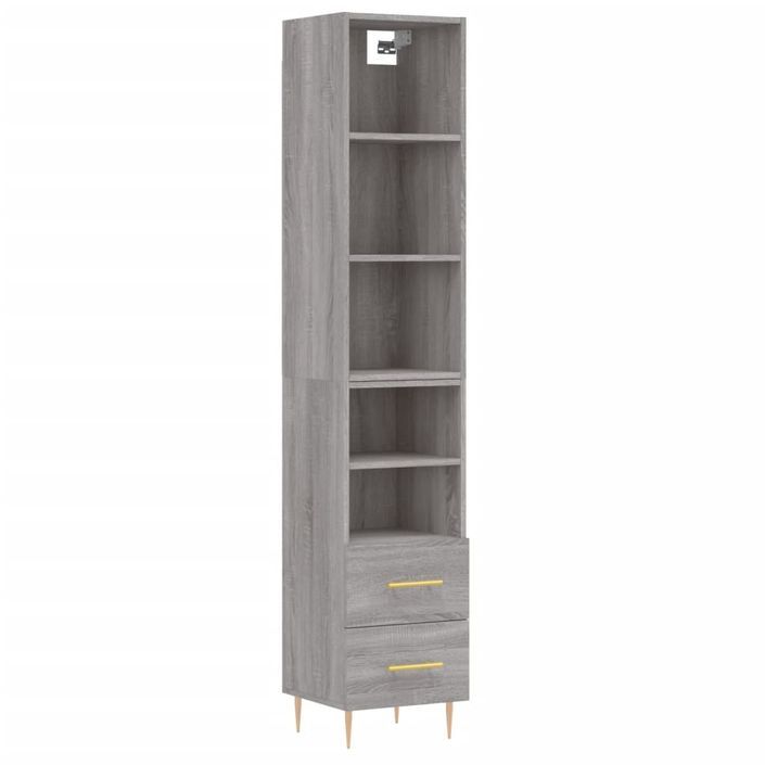 Buffet haut Sonoma gris 34,5x34x180 cm Bois d'ingénierie - Photo n°1