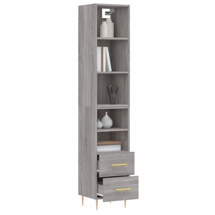 Buffet haut Sonoma gris 34,5x34x180 cm Bois d'ingénierie - Photo n°3