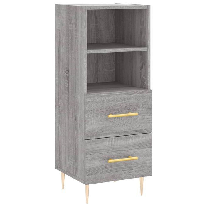 Buffet haut Sonoma gris 34,5x34x180 cm Bois d'ingénierie - Photo n°7