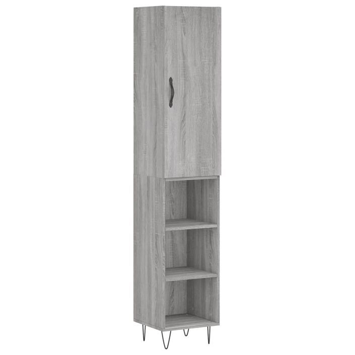 Buffet haut Sonoma gris 34,5x34x180 cm Bois d'ingénierie - Photo n°1