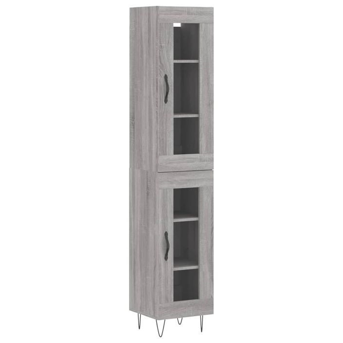 Buffet haut Sonoma gris 34,5x34x180 cm Bois d'ingénierie - Photo n°1