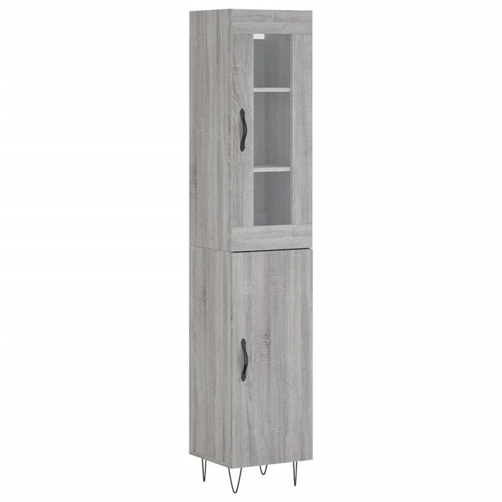 Buffet haut Sonoma gris 34,5x34x180 cm Bois d'ingénierie - Photo n°1