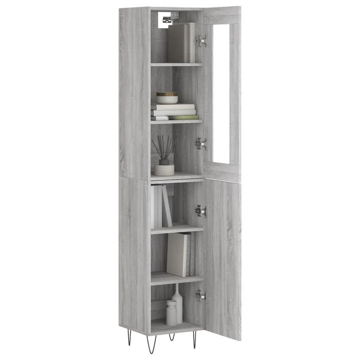 Buffet haut Sonoma gris 34,5x34x180 cm Bois d'ingénierie - Photo n°3