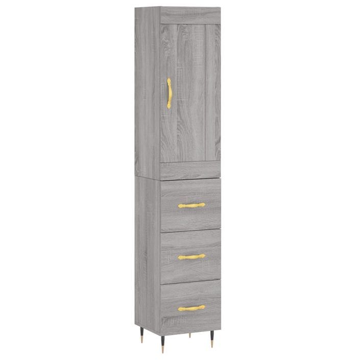 Buffet haut Sonoma gris 34,5x34x180 cm Bois d'ingénierie - Photo n°1