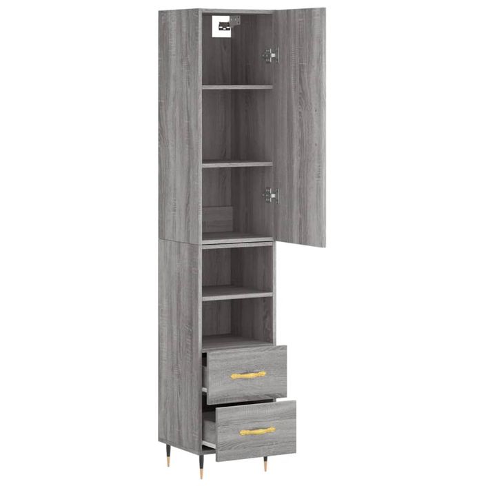 Buffet haut Sonoma gris 34,5x34x180 cm Bois d'ingénierie - Photo n°4