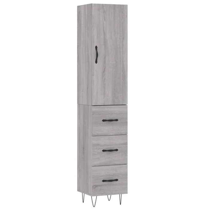 Buffet haut Sonoma gris 34,5x34x180 cm Bois d'ingénierie - Photo n°1