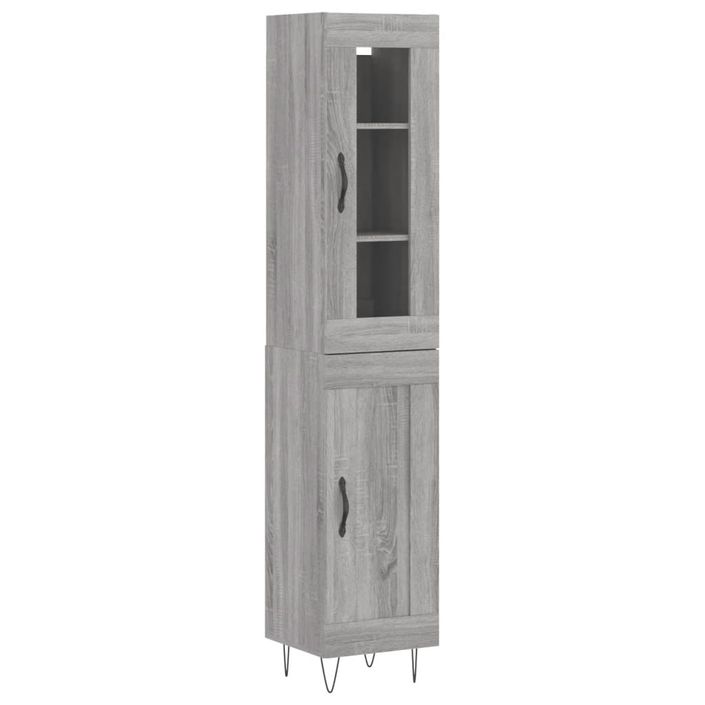 Buffet haut Sonoma gris 34,5x34x180 cm Bois d'ingénierie - Photo n°1