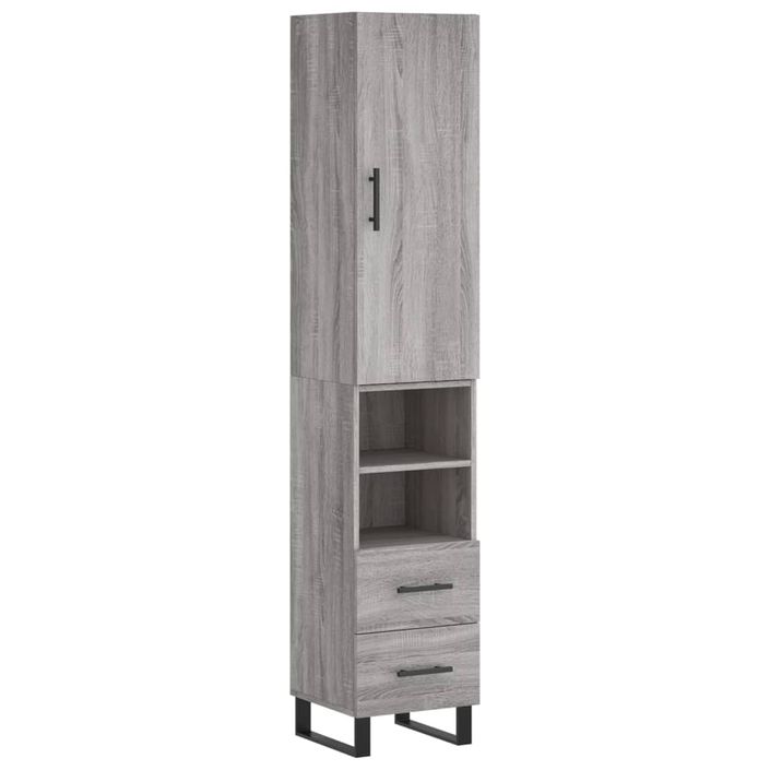 Buffet haut Sonoma gris 34,5x34x180 cm Bois d'ingénierie - Photo n°1