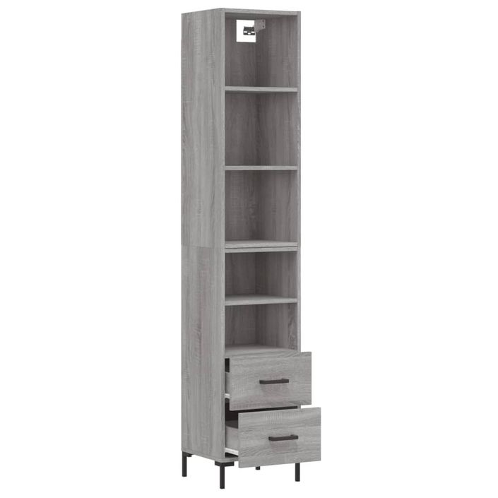 Buffet haut Sonoma gris 34,5x34x180 cm Bois d'ingénierie - Photo n°4