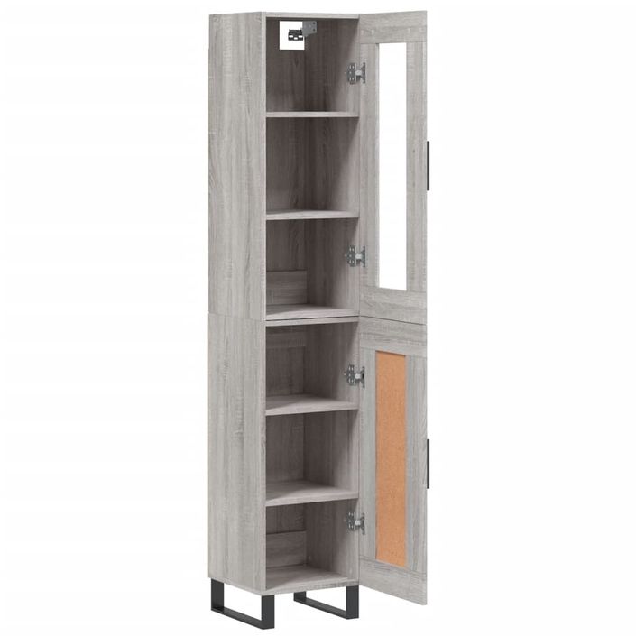 Buffet haut Sonoma gris 34,5x34x180 cm Bois d'ingénierie - Photo n°4