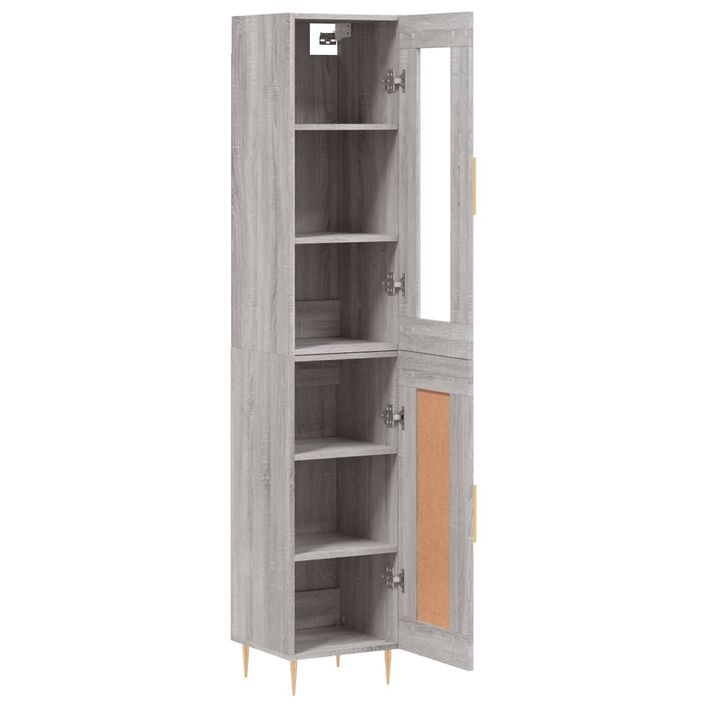 Buffet haut Sonoma gris 34,5x34x180 cm Bois d'ingénierie - Photo n°4