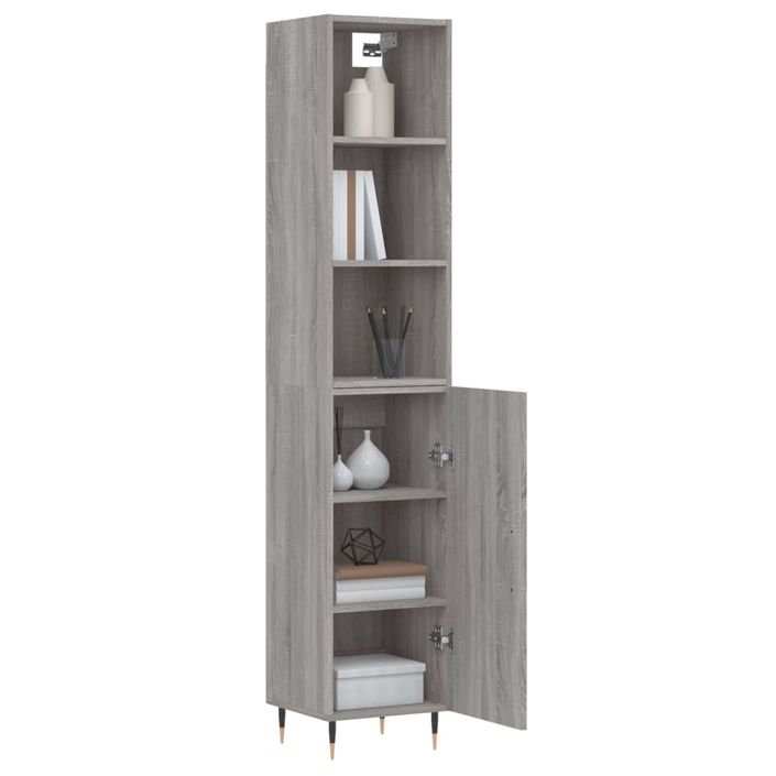 Buffet haut Sonoma gris 34,5x34x180 cm Bois d'ingénierie - Photo n°3