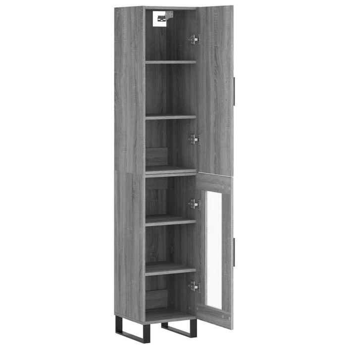 Buffet haut Sonoma gris 34,5x34x180 cm Bois d'ingénierie - Photo n°4