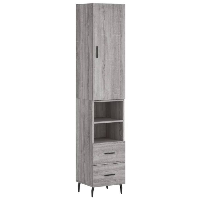 Buffet haut Sonoma gris 34,5x34x180 cm Bois d'ingénierie - Photo n°1