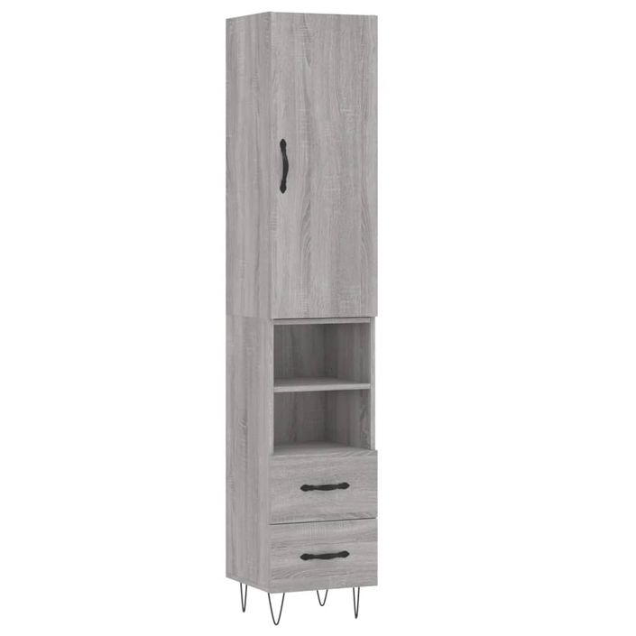 Buffet haut Sonoma gris 34,5x34x180 cm Bois d'ingénierie - Photo n°1