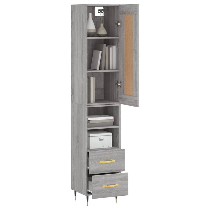 Buffet haut Sonoma gris 34,5x34x180 cm Bois d'ingénierie - Photo n°3