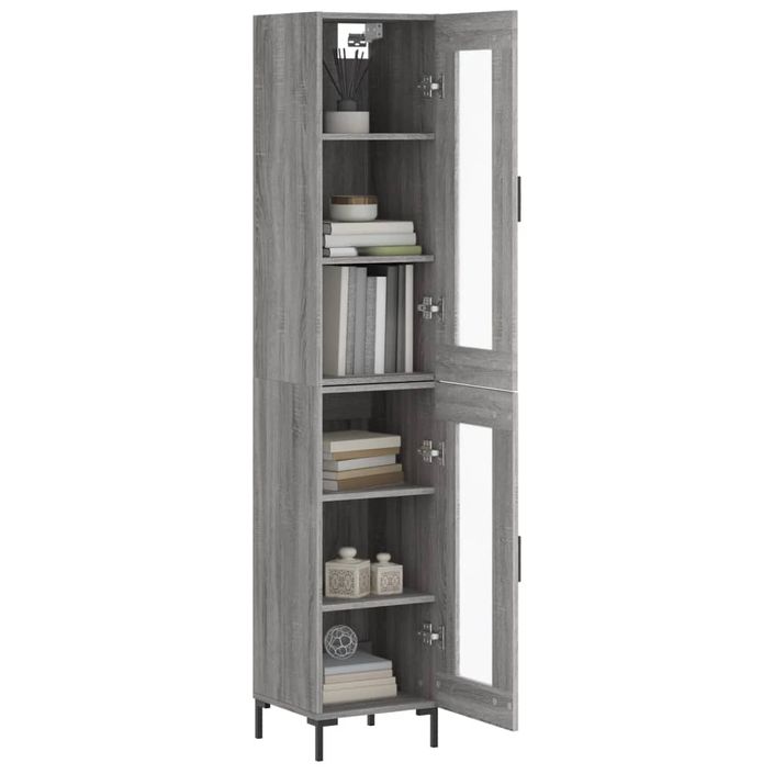 Buffet haut Sonoma gris 34,5x34x180 cm Bois d'ingénierie - Photo n°3