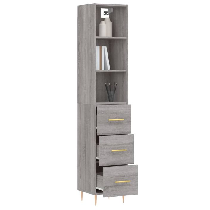 Buffet haut Sonoma gris 34,5x34x180 cm Bois d'ingénierie - Photo n°3