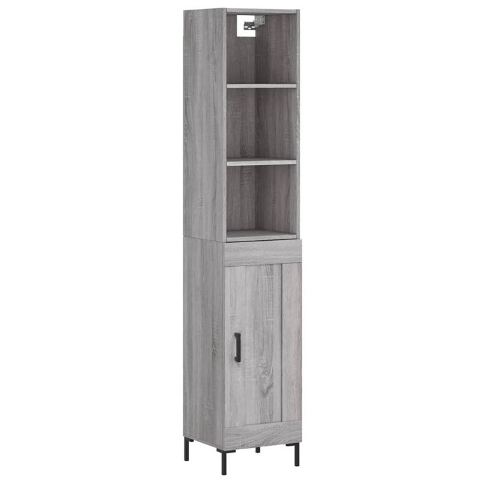 Buffet haut Sonoma gris 34,5x34x180 cm Bois d'ingénierie - Photo n°1