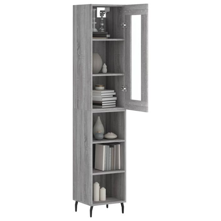 Buffet haut Sonoma gris 34,5x34x180 cm Bois d'ingénierie - Photo n°3