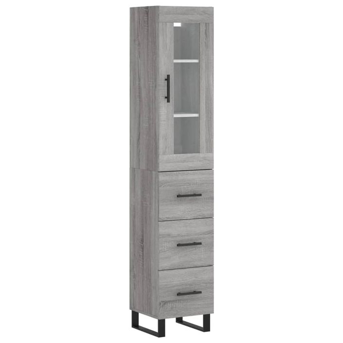 Buffet haut Sonoma gris 34,5x34x180 cm Bois d'ingénierie - Photo n°1