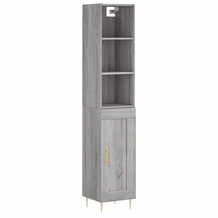 Buffet haut Sonoma gris 34,5x34x180 cm Bois d'ingénierie - Photo n°1