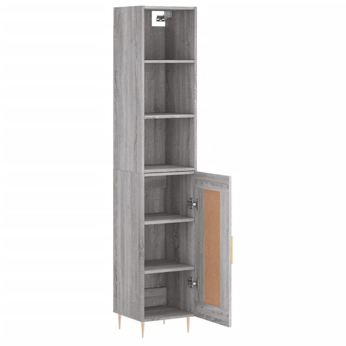 Buffet haut Sonoma gris 34,5x34x180 cm Bois d'ingénierie - Photo n°4