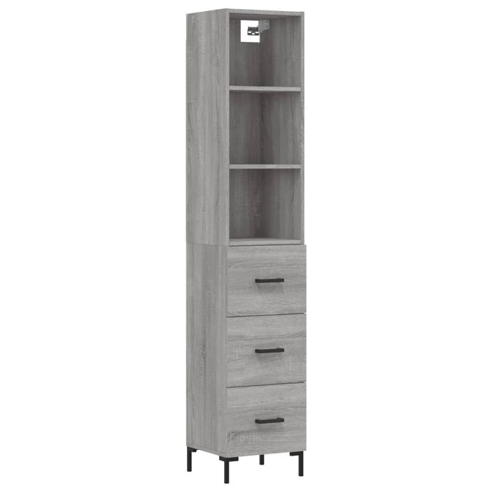 Buffet haut Sonoma gris 34,5x34x180 cm Bois d'ingénierie - Photo n°1