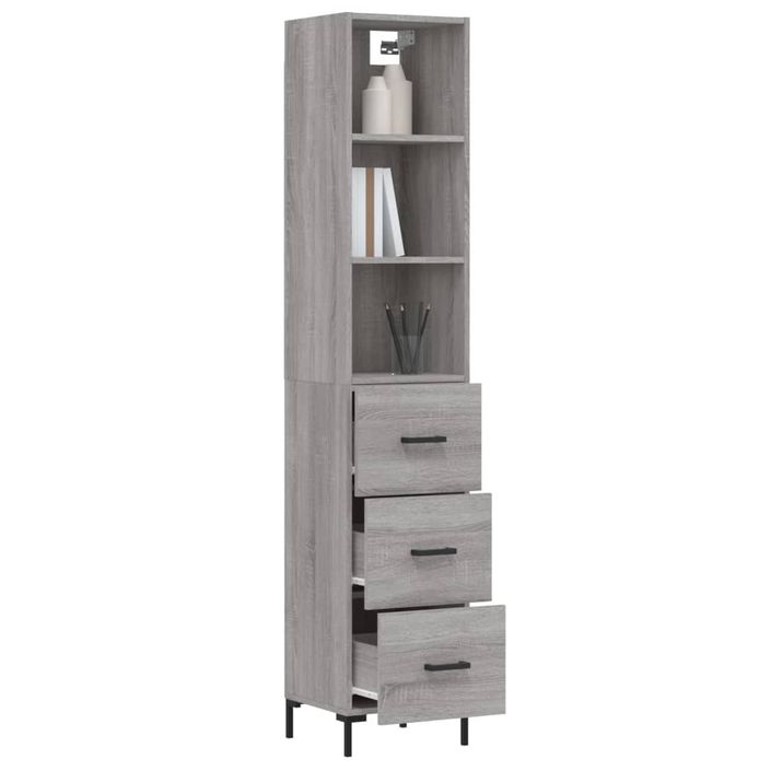 Buffet haut Sonoma gris 34,5x34x180 cm Bois d'ingénierie - Photo n°3